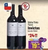 Oferta de Vinho Tinto Tipos por R$24,9 em Super Muffato