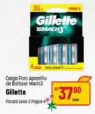 Oferta de Gillette - Carga Para Aparelho De Barbear Mach3 por R$37,9 em Super Muffato