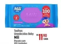 Oferta de Mili - Toalhas Umedecidas Baby por R$11,9 em Super Muffato