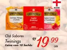 Oferta de Twinings - Chá Sabores Caixa Com 10 Sachês por R$19,99 em Super Muffato