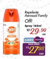 Oferta de Off - Repelente Aerossol Family por R$29,9 em Super Muffato