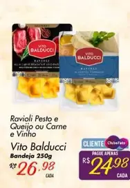 Oferta de Vito balducci - Ravioli Pesto E Queijo Ou Carne E Vinho por R$26,98 em Super Muffato