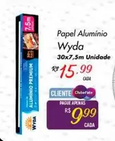 Oferta de Wyda - Papel Alumínio por R$15,99 em Super Muffato