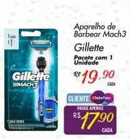 Oferta de Gillette - Aparelho De Barbear Mach3 por R$19,9 em Super Muffato