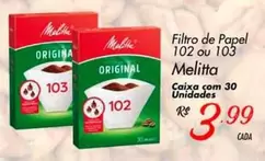 Oferta de Melitta - Filtro De Papel por R$3,99 em Super Muffato