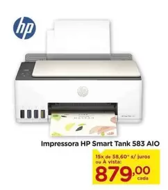 Oferta de HP - Impressora Smart Tank 583 AIO por R$879 em Carrefour