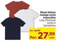 Oferta de Lisa - Blusa Básica Manga Curta Masculina por R$27,99 em Carrefour