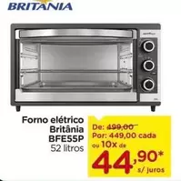 Oferta de Britânia - Forno Elétrico  BFE55P por R$449 em Carrefour