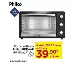 Oferta de Philco - Forno Elétrico PFE44P por R$399 em Carrefour