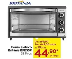 Oferta de Britânia - Forno Elétrico BFE55P por R$449 em Carrefour