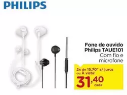 Oferta de Philips - Fone de ouvido TAUE101 por R$31,4 em Carrefour