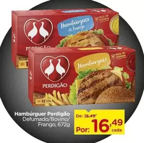 Oferta de Perdigão - Hambúrguer por R$16,49 em Carrefour