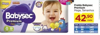 Oferta de Babysec - Fralda Premium por R$42,9 em Carrefour