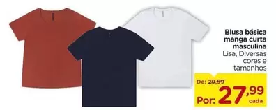 Oferta de Lisa - Blusa Básica Manga Cutra Masculina por R$27,99 em Carrefour