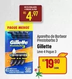 Oferta de Gillette - Aparelho De Barbear Prestobarba 3 por R$19,9 em Super Muffato