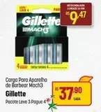 Oferta de Gillette - Carga Para Aparelho De Barbear Mach3 por R$37,9 em Super Muffato