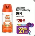 Oferta de Off - Repelente Aerossol Family por R$29,9 em Super Muffato