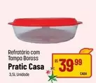 Oferta de Pratic - Refrárório Com Tampa Paratic Casa por R$39,99 em Super Muffato