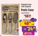 Oferta de Casa - Faqueiro Inox Com Suporte Pratic por R$49,9 em Super Muffato