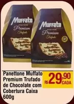 Oferta de Muffato - Panettone  Premium Trufado De Chocolate Com Cobertura Caixa 600g por R$29,9 em Max Atacadista