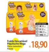 Oferta de Piquitucho - Fralda Descartável  Mega por R$18,9 em Atacadão