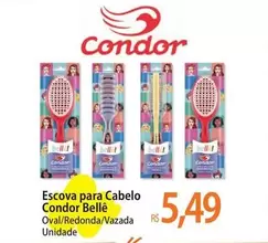 Oferta de Condor - Escova Para Cabelo Belle por R$5,49 em Atacadão