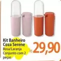 Oferta de Coza - Kit Banheiro  Serene Rosa/ Laranja Conjunto Com 2 Peças por R$29,9 em Atacadão