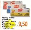 Oferta de Pramesa - Ketchup  Minissaché/ Mostarda  Minissaché/ Maionese  Minissaché por R$9,5 em Atacadão