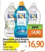 Oferta de Girando Sol - Amaciante Para Roupas Concentrado por R$16,9 em Atacadão