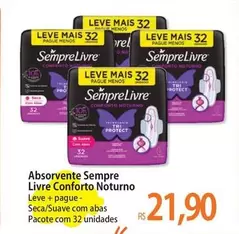 Oferta de Sempre Livre - Absorvente  Conforto Noturno por R$21,9 em Atacadão