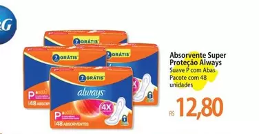 Oferta de Always - Absorvente Proteção por R$12,8 em Atacadão