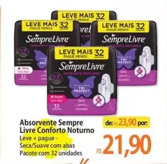 Oferta de Sempre Livre - Absorvente  Conforto Noturno por R$21,9 em Atacadão