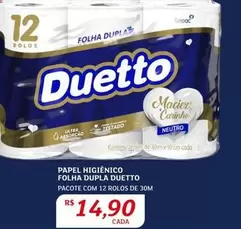 Oferta de Duetto - Papel Higiênico Folha Dupla por R$14,9 em Assaí Atacadista