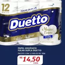 Oferta de Duetto - Papel Higiênico Folha Dupla por R$14,5 em Assaí Atacadista