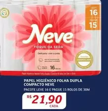 Oferta de Neve - Papel Higiênico Folha Dupla Compacto por R$21,9 em Assaí Atacadista