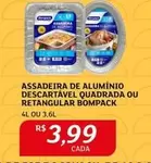 Oferta de Bompack - Assadeira De Aluminio Descartavel Quadrada Ou Retangular por R$3,99 em Assaí Atacadista