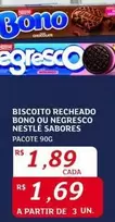 Oferta de Nestlé - Biscoito Recheado Bono Ou Negresco por R$1,89 em Assaí Atacadista