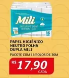 Oferta de Mili - Papel Higiênico Neutro Folha Dupla por R$17,9 em Assaí Atacadista