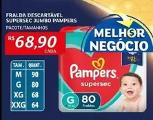 Oferta de Pampers - Fralda Descartável Supersec Jumbo por R$68,9 em Assaí Atacadista