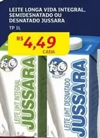 Oferta de Jussara - Leite Longa Vida Integral, Semidesnatado Ou Desnatado por R$4,49 em Assaí Atacadista