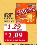 Oferta de Assolan - Esponja De Aço por R$1,29 em Assaí Atacadista