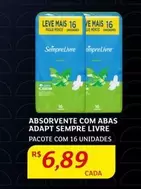 Oferta de Sempre Livre - Absorvente Com Abas por R$6,89 em Assaí Atacadista