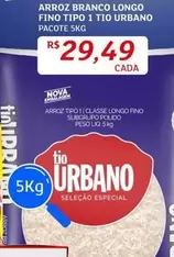 Oferta de Urbano - Arroz Branco Longo Fino Tipo 1 Tio por R$29,49 em Assaí Atacadista