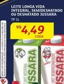 Oferta de Jussara - Leite Longa Vida Integral, Semidesnatado Ou Desnatado por R$4,49 em Assaí Atacadista