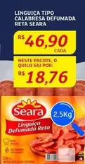 Oferta de Seara - Linguiça Tipo Calabresa Defumada por R$46,9 em Assaí Atacadista