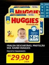 Oferta de Huggies - Fralda Descartável Proteção Dia Jumbo por R$29,9 em Assaí Atacadista