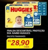 Oferta de Huggies - Fralda Descartável Proteção Dia Jumbo por R$28,9 em Assaí Atacadista