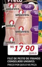 Oferta de Uniaves - Filé De Peito De Frango Congelado por R$17,9 em Assaí Atacadista