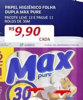 Oferta de Max - Papel Higiênico Folha Dupla Pure por R$9,9 em Assaí Atacadista