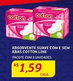 Oferta de Cotton - Absorvente Suave Com E Sem Abas  Line por R$1,59 em Assaí Atacadista